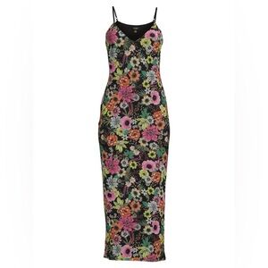 Amina Floral Print Slip Bodycon Dress